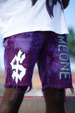 "Be Someone" denim shorts (Purple)