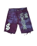 "Be Someone" denim shorts (Purple)