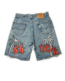 "Be Someone" Denim shorts (Red/White)